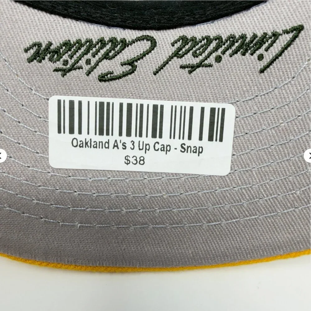 Baseballism Oakland Athletics 3 Up Snapback Hat Green Yellow One Size - Picture 9 of 11